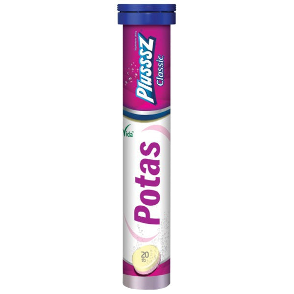 Plusssz Classic Potas, tabletki musujące, smak pomarańczowy, 20 szt.