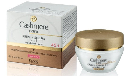 Cashmere Care - krem + serum 2w1 na dzień i na noc 45+ dla cery suchej, poj. 50 ml.
