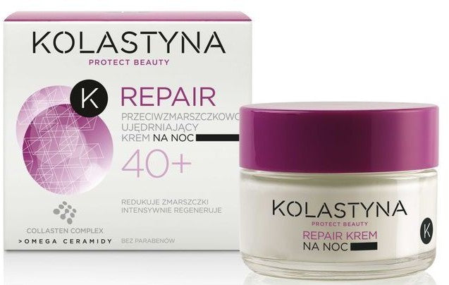 Kolastyna Repair - przeciwzmarszczkowo-ujędrniający krem na noc 40+, poj. 50 ml