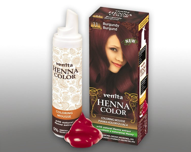 Henna Color - pianka koloryzująca do włosów No 11, burgund