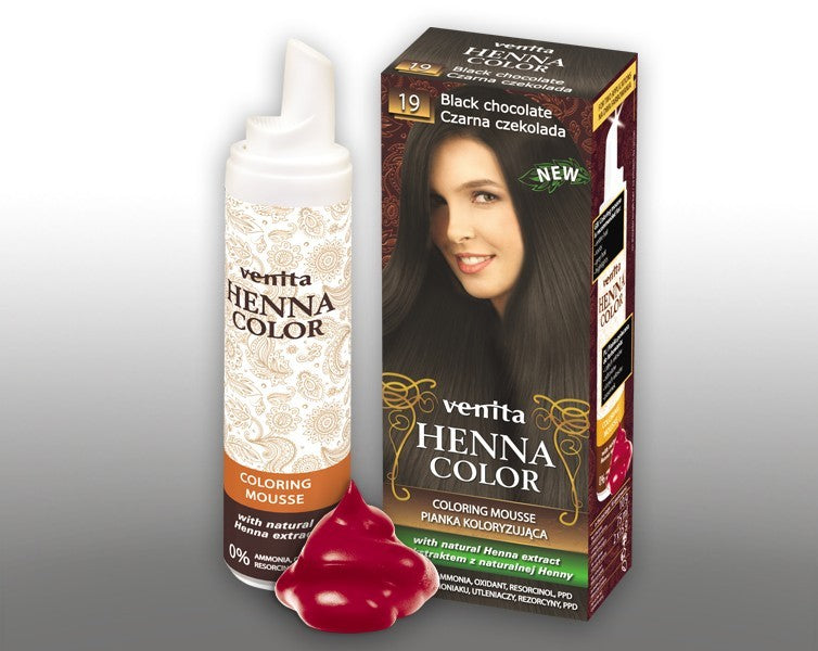 Henna Color - coloring mousse No 19, black chocolate
