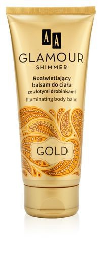 AA Glamour Shimmer - rozświetlający balsam do ciała ze złotymi drobinkami GOLD, poj. 200 ml.