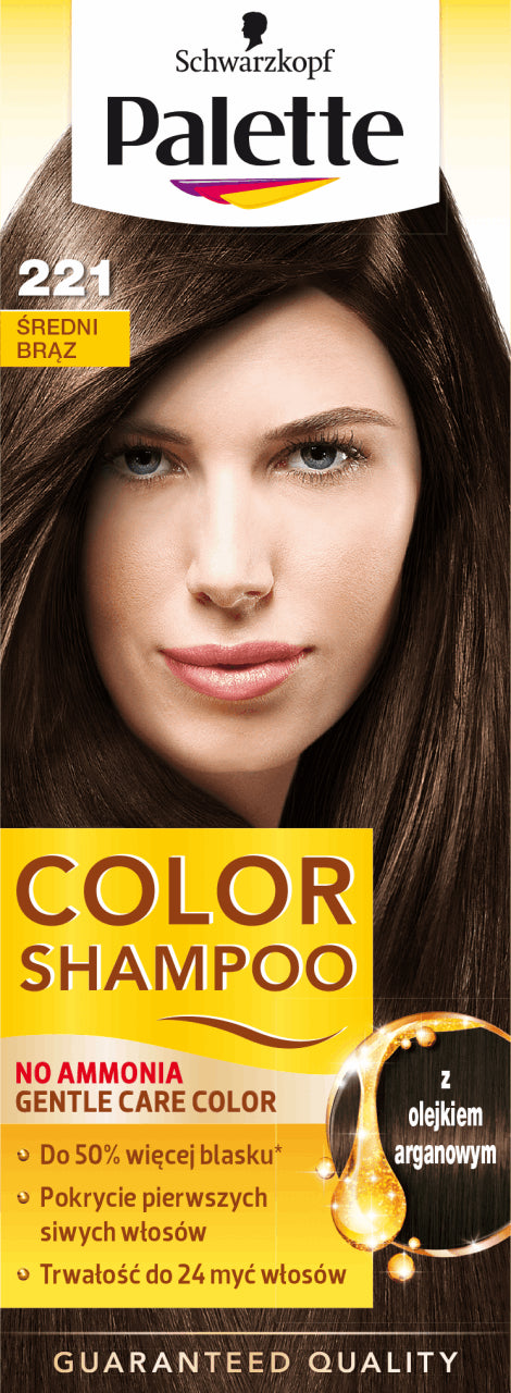 Palette Color Shampoo - ammonia-free coloring shampoo, no. 221 Medium Brown
