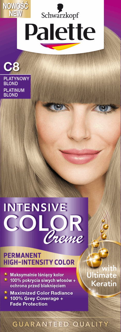 Palette Intensive Color Creme - krem koloryzujący, C8 Platynowy Blond