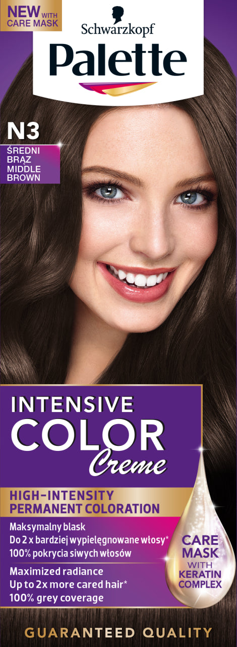 Palette Intensive Color Creme - coloring cream, N3 Medium Brown