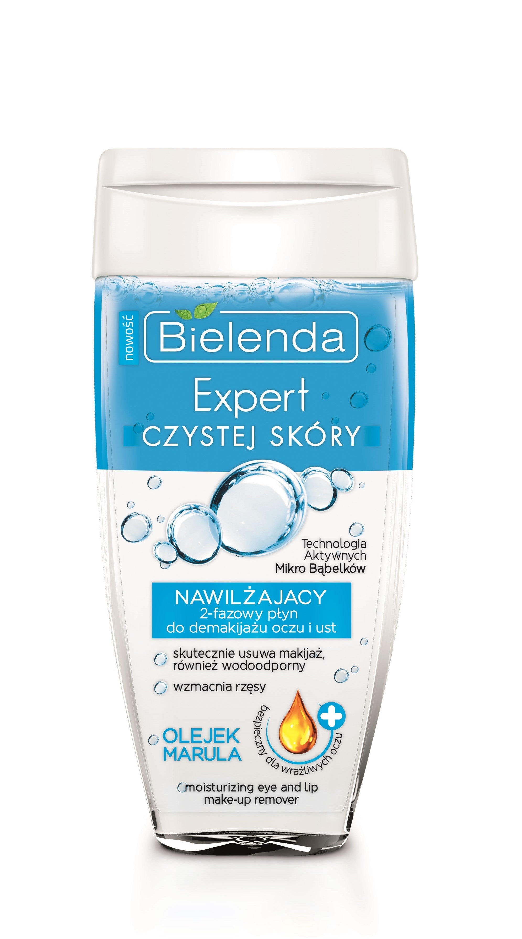 EXPERT CZYSTEJ SKÓRY - nawilżający 2-fazowy płyn do demakijażu oczu i ust z OLEJKIEM MARULA, poj. 150 ml.