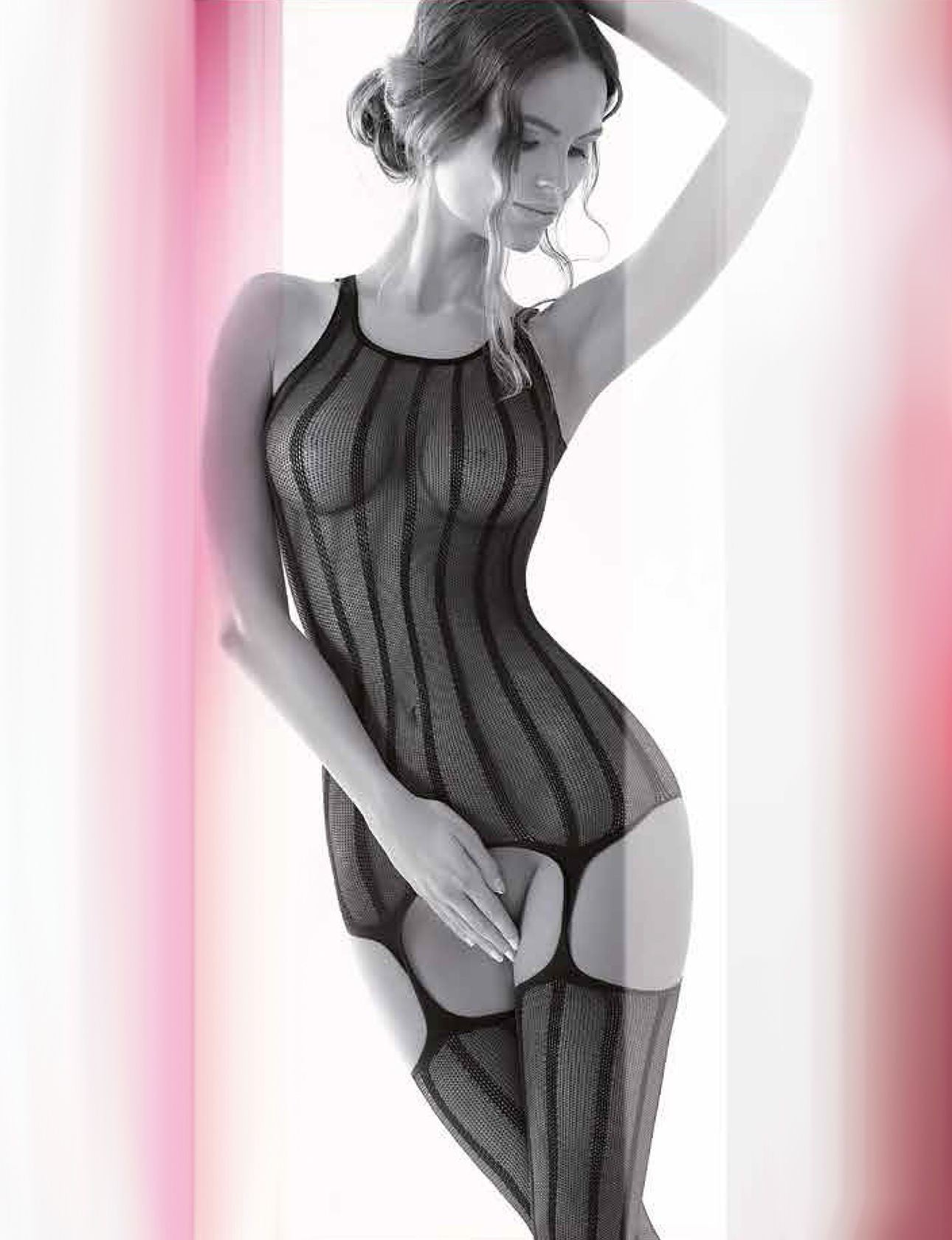 RED ROSE - Rajstopy fantazyjne typu fishnet w.02