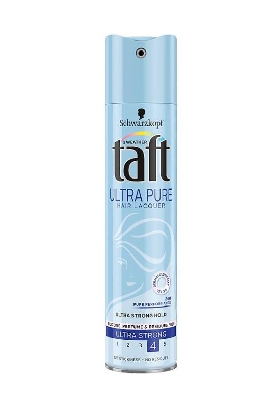 Taft Ultra Pure hairspray, 250 ml.