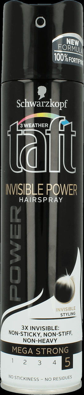 Taft Invisible Power hairspray, 250 ml capacity