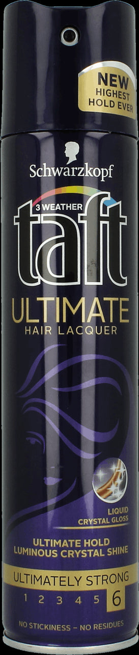 Taft Ultimate hairspray, 250 ml capacity