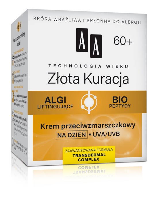 Technologia Wieku 60+ Złota Kuracja - krem przeciwzmarszczkowy na dzień, poj. 50 ml.