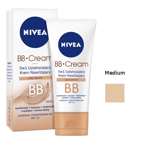 NIVEA BB Cream, 5w1 - upiększający krem nawilżający, cera śniada, SPF 10, poj. 50 ml