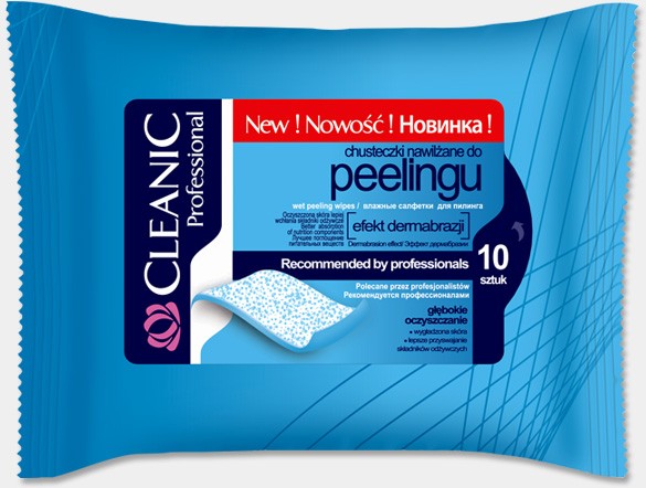 Cleanic Professional - chusteczki nawilżane do peelingu, 10 szt.