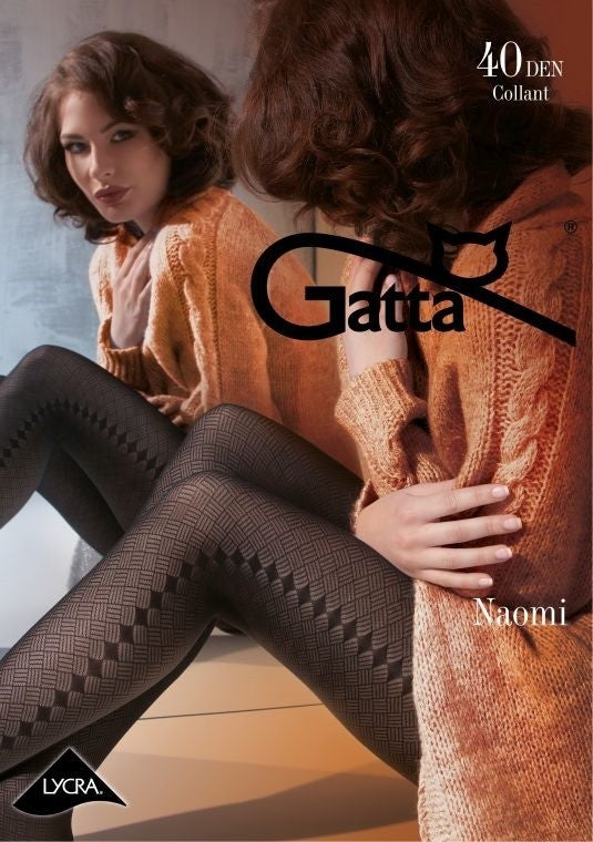 Naomi 40 w.02 - patterned tights 40 DEN