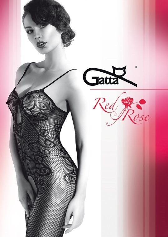 Red Rose w.05 - Fishnet fancy tights (bodystocking)