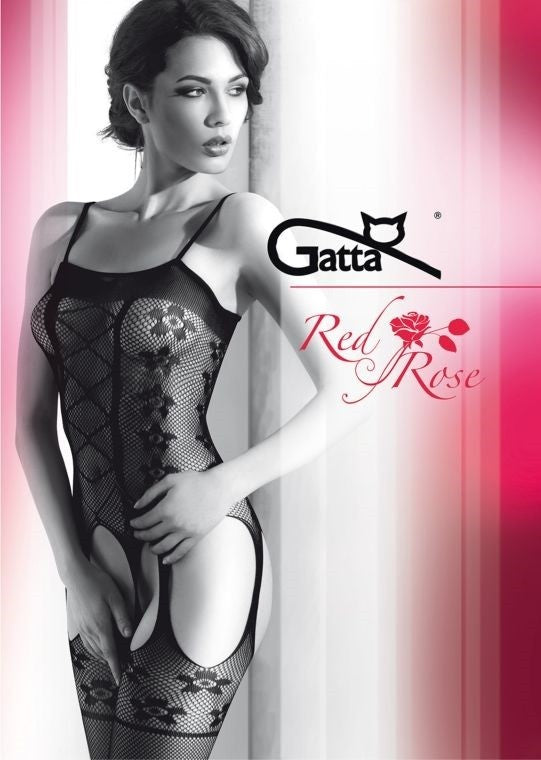 Red Rose w.06 - rajstopy fantazyjne typu fishnet (bodystocking)