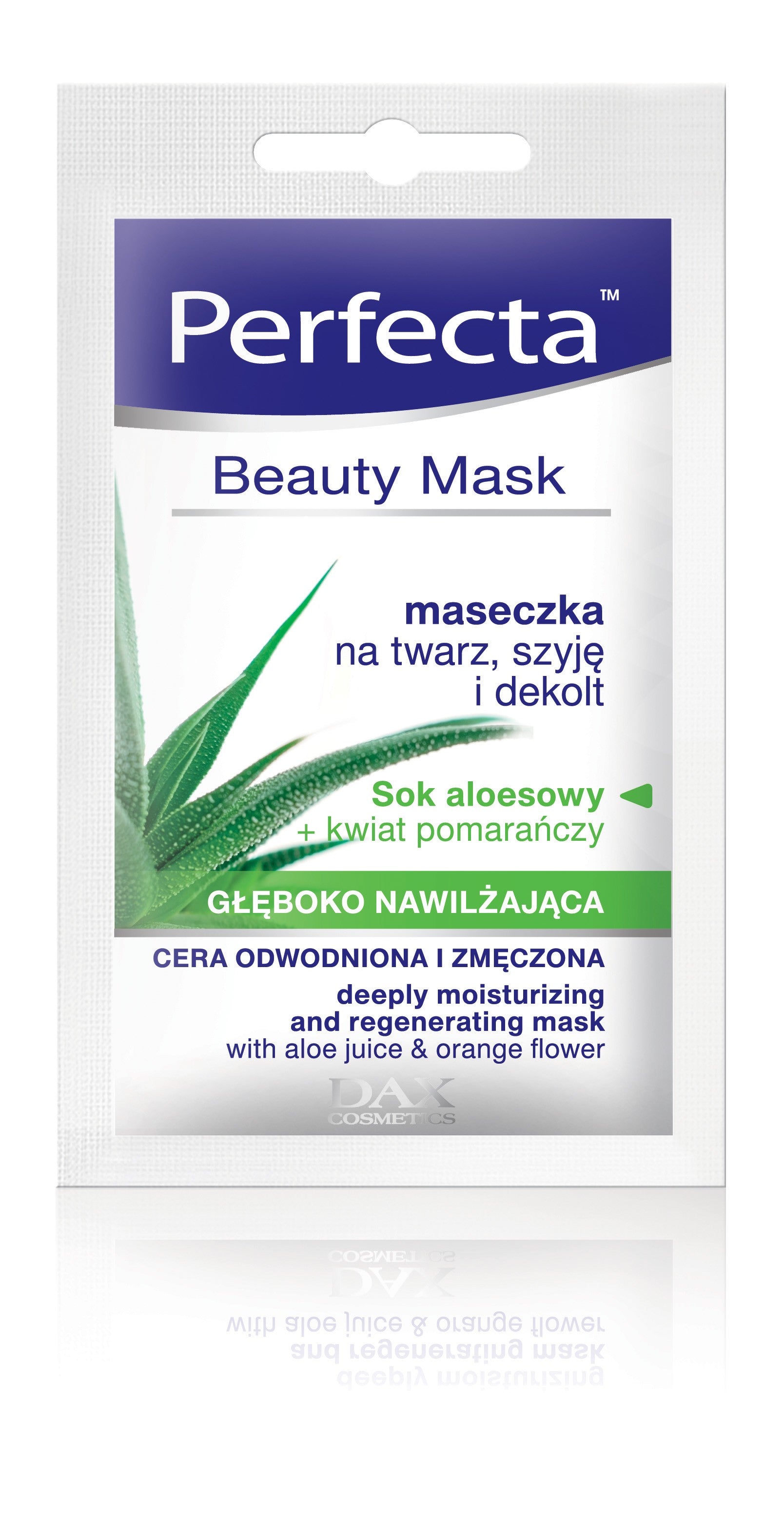 Perfecta Beauty Mask - maseczka na twarz, szyję i dekolt głęboko nawilżająca w saszetce, poj. 8 ml.