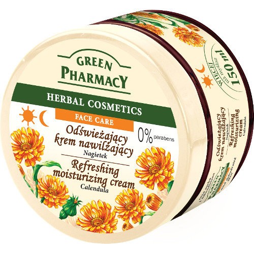 Green Pharmacy - odświeżająco-nawilżający krem do twarzy z nagietkiem, poj. 150 ml