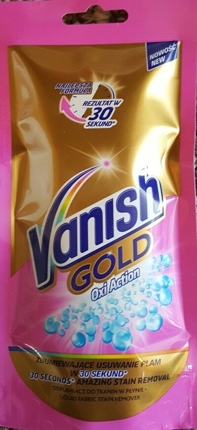 Vanish Gold - liquid fabric stain remover, PINK, sachet, 100 ml