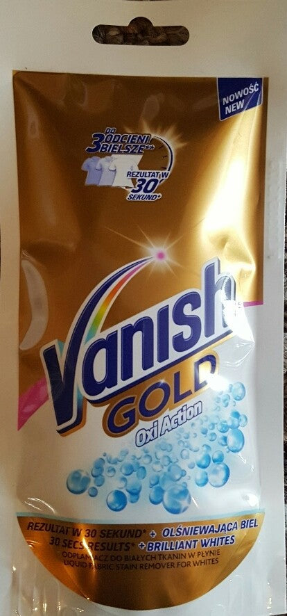 Vanish Gold - liquid stain remover for white fabrics, WHITE, sachet, 100 ml capacity