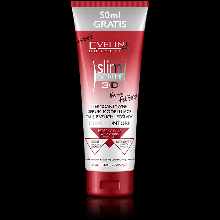 Eveline Slim Extreme 3D - thermo-active serum for shaping waist, abdomen and buttocks, 250 ml.