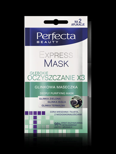 Perfecta Beauty EXPRESS MASK - glinkowa maseczka głębokie oczyszczenie x3, poj. 10 ml
