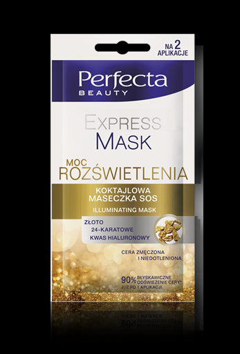 Perfecta Beauty EXPRESS MASK - koktajlowa MASECZKA SOS moc rozświetlenia, poj. 10 ml
