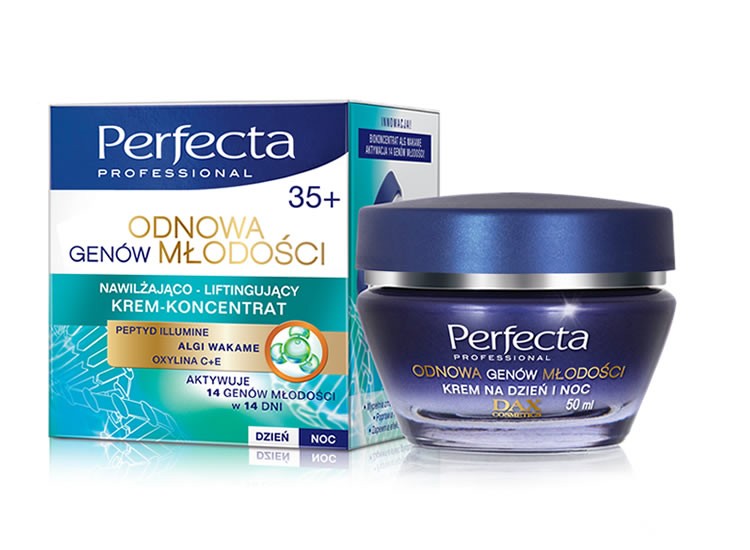 Perfecta Odnowa Genów Młodości - krem-koncentrat nawilżająco-liftingujący na dzień i noc 35+, poj. 50 ml