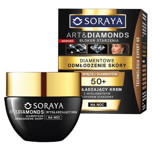 Soraya ART & DIAMONDS - odmładzający krem do twarzy na noc 50+, poj. 50 ml
