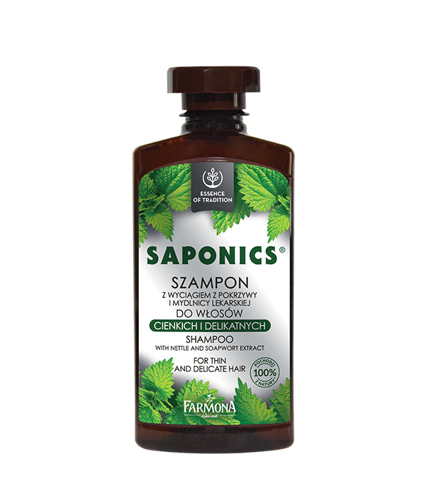 SAPONICS - shampoo with nettle and soapwort for thin and delicate hair, 300 ml