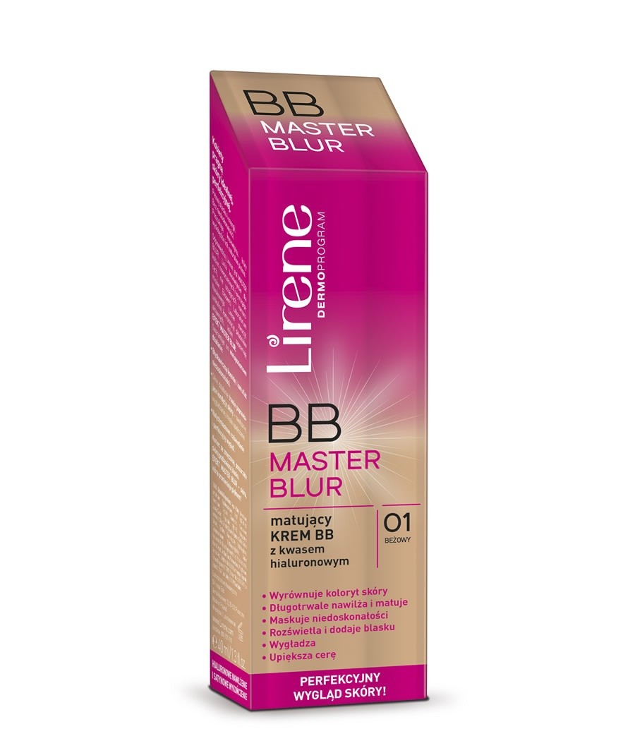 Lirene BB Master Blur - matujący krem BB z kwasem hialuronowym - 01 beżowy, poj. 40 ml