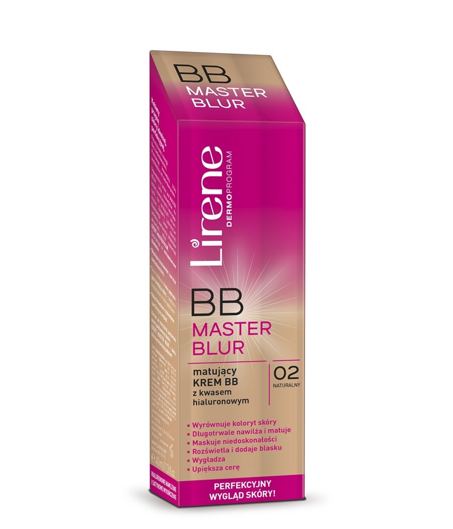 Lirene BB Master Blur - matujący krem BB z kwasem hialuronowym - 02 naturalny, poj. 40 ml