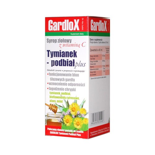 Gardlox Tymianek i Podbiał plus - syrop ziołowy z witaminą C, poj. 120 ml