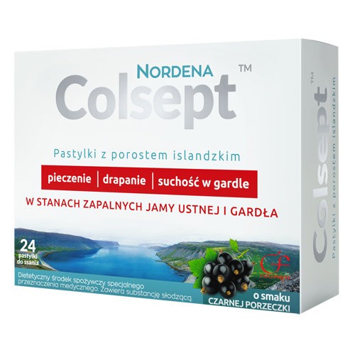 Colsept - pastylki do ssania z porostem islandzkim, 24 szt.