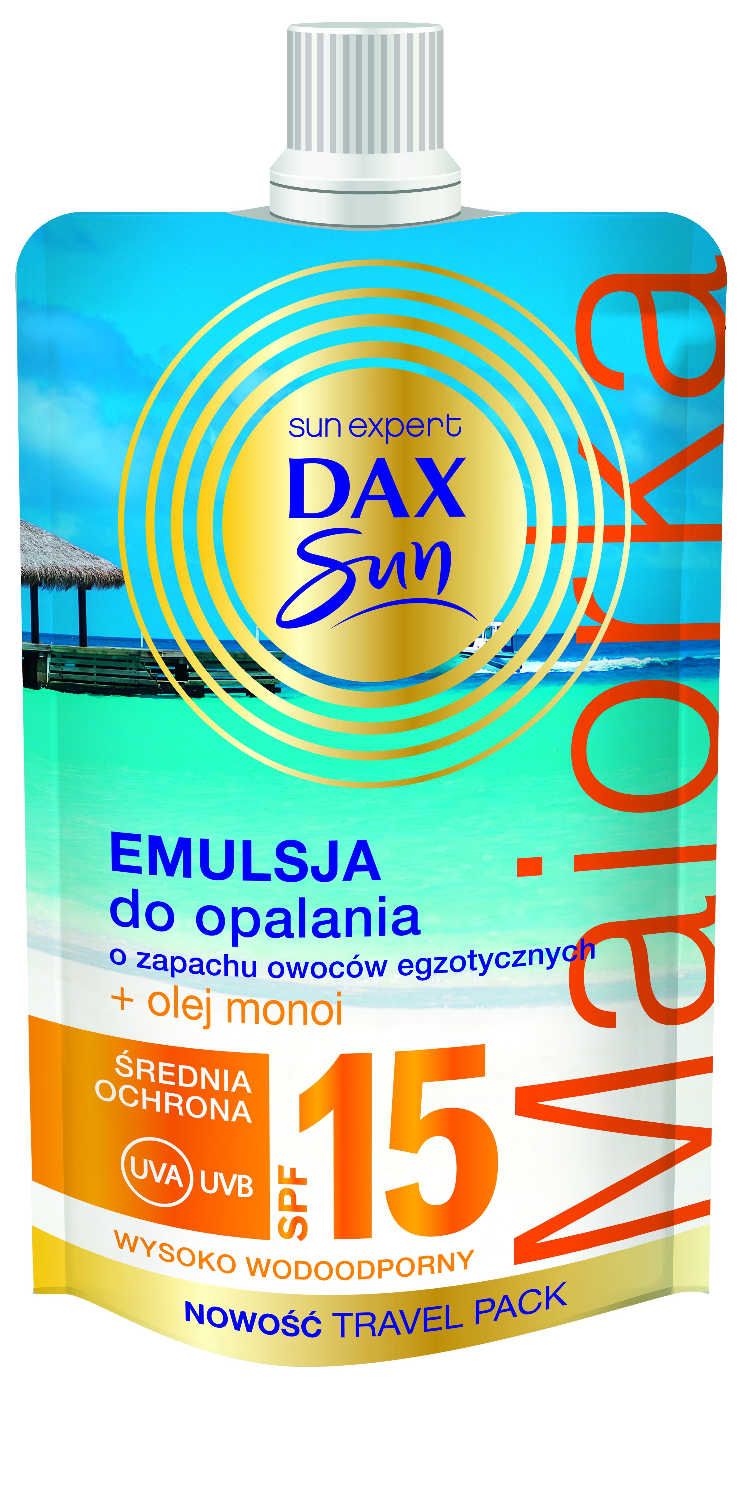 Dax Sun - emulsja do opalania o zapachu owoców egzotycznych SPF 15 MAJORKA, poj. 50 ml
