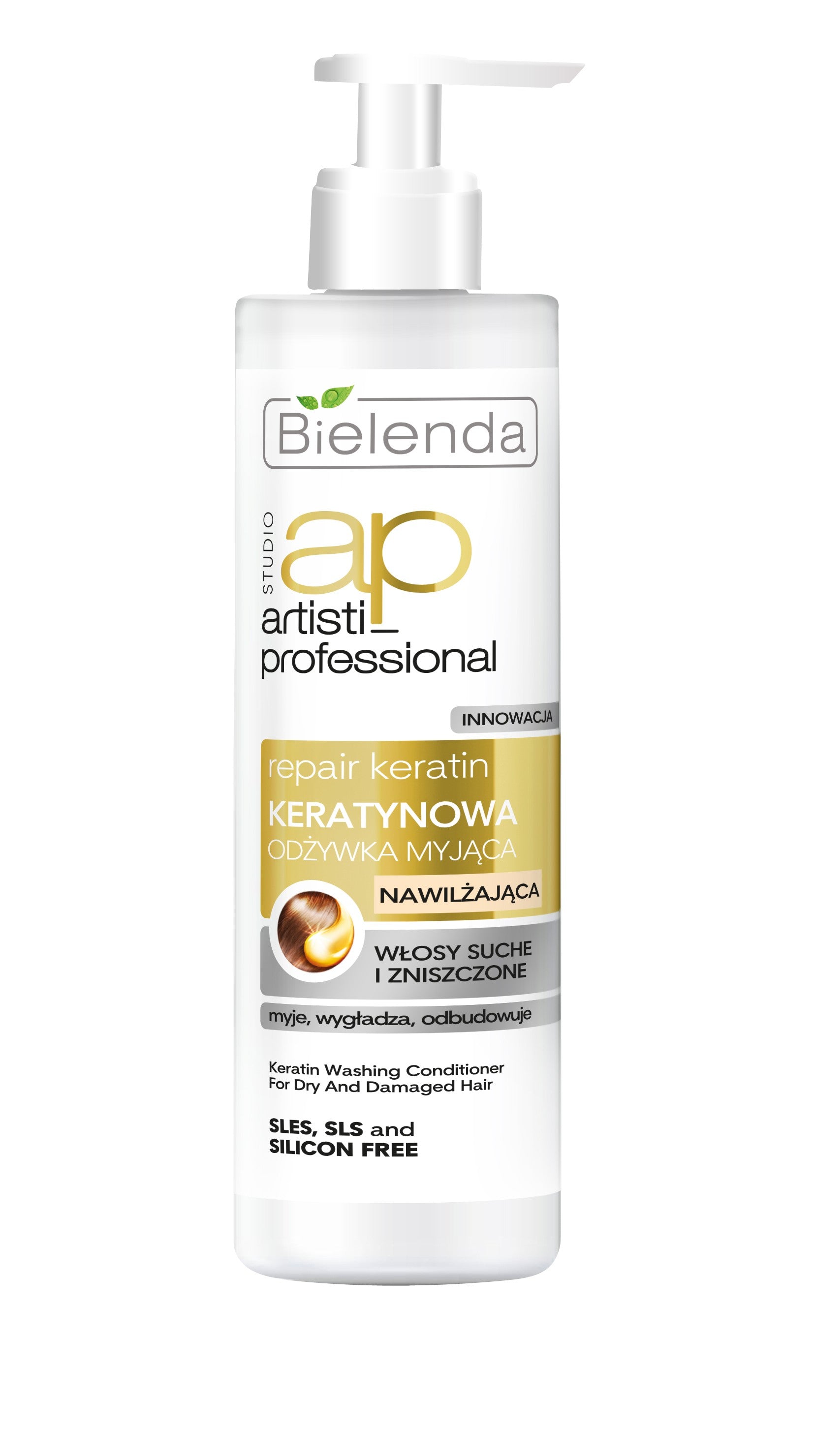 Bielenda ARTISTI PROFESSIONAL REPAIR KERATIN - keratynowa odżywka MYJĄCA do włosów suchych i zniszczonych, poj. 250 ml