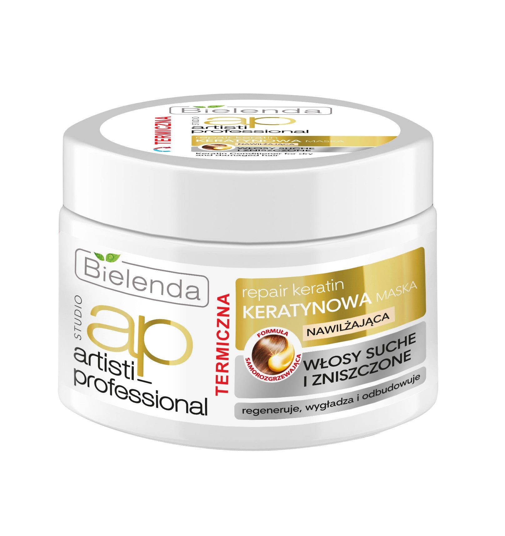 Bielenda ARTISTI PROFESSIONAL REPAIR KERATIN - keratynowa maska do włosów suchych i zniszczonych TERMICZNA, poj. 200 ml