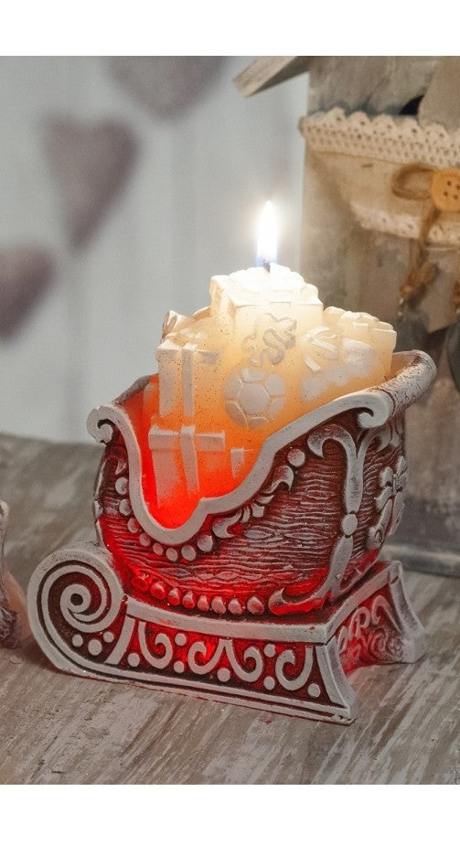 Figurka z diodą - świąteczne prezenty w saniach