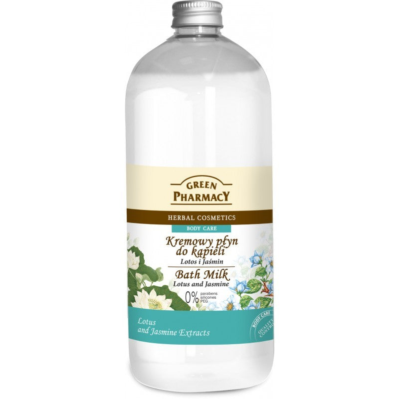 Green Pharmacy - kremowy płyn do kąpieli Lotos i Jaśmin, poj. 1000 ml
