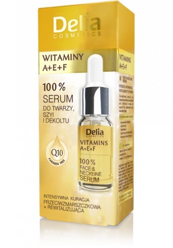 Delia Vitamins A+E+F, 100% serum for face, neck and décolleté, 10 ml