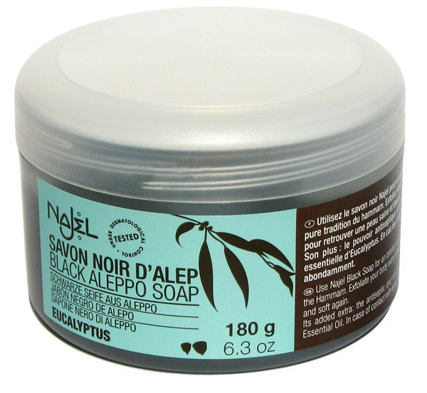 Savon Noir (czarne mydło - Aleppo) z eukaliptusem, poj. 180 g