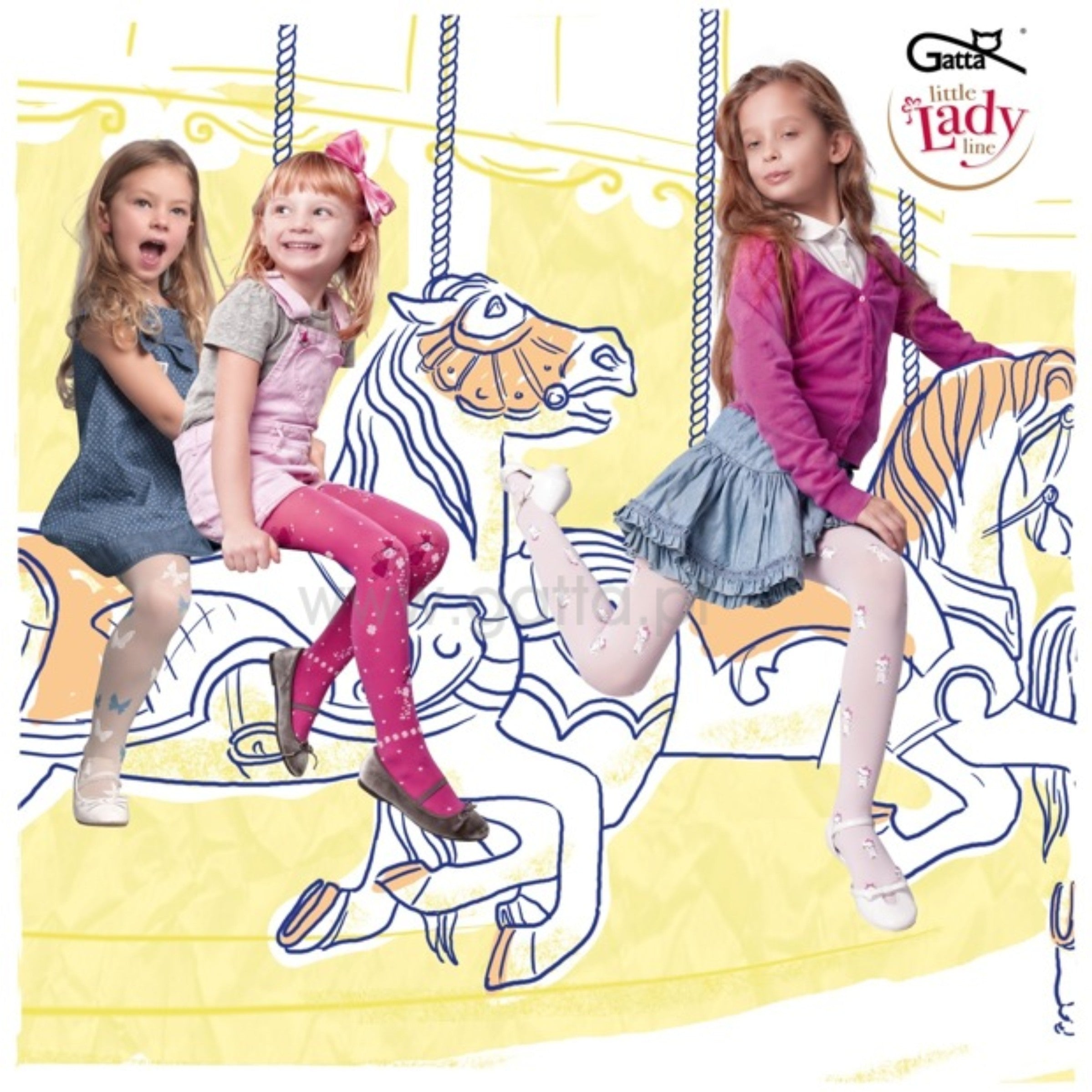 NIKA w.02 - rajstopy dziewczęce wzorzyste