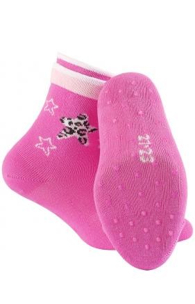 KIDDY ABS - skarpetki wzorzyste bawełniane z ABS, dziewczęce, 2-6 lat