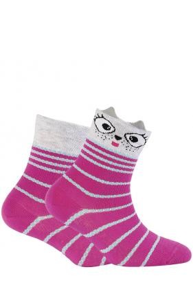 KIDS w.707 - skarpetki wzorowane bawełniane dziewczęce 2-6 lat
