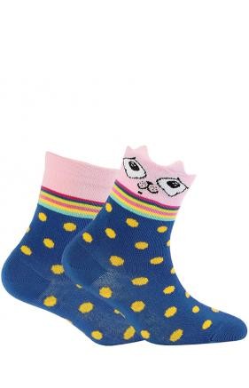 KIDS w.711 - skarpetki wzorowane bawełniane dziewczęce 2-6 lat