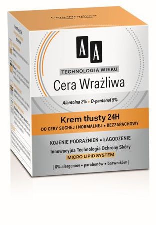 AA Age-Related Technology for Sensitive Skin - 24h oily cream, capacity 50 ml