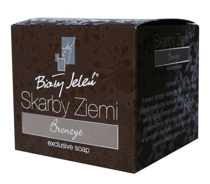 Biały  Jeleń - SKARBY ZIEMI, Bronzyt, mydło ekskluzywne, ok. 130 g