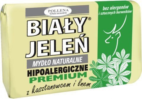 Biały Jeleń - pREMIUM hypoallergenic natural soap with horse chestnut, 100 g capacity