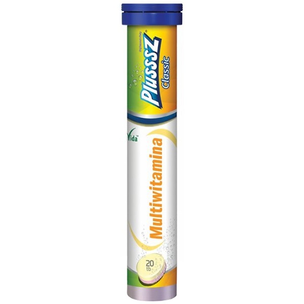 Plusssz Classic Multivitamin, effervescent tablets, orange-maracuja flavor, 20 pcs.