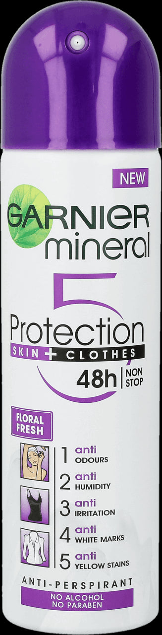 Garnier Protection 5 Floral Fresh - antyperspirant w sprayu dla kobiet, poj. 150 ml